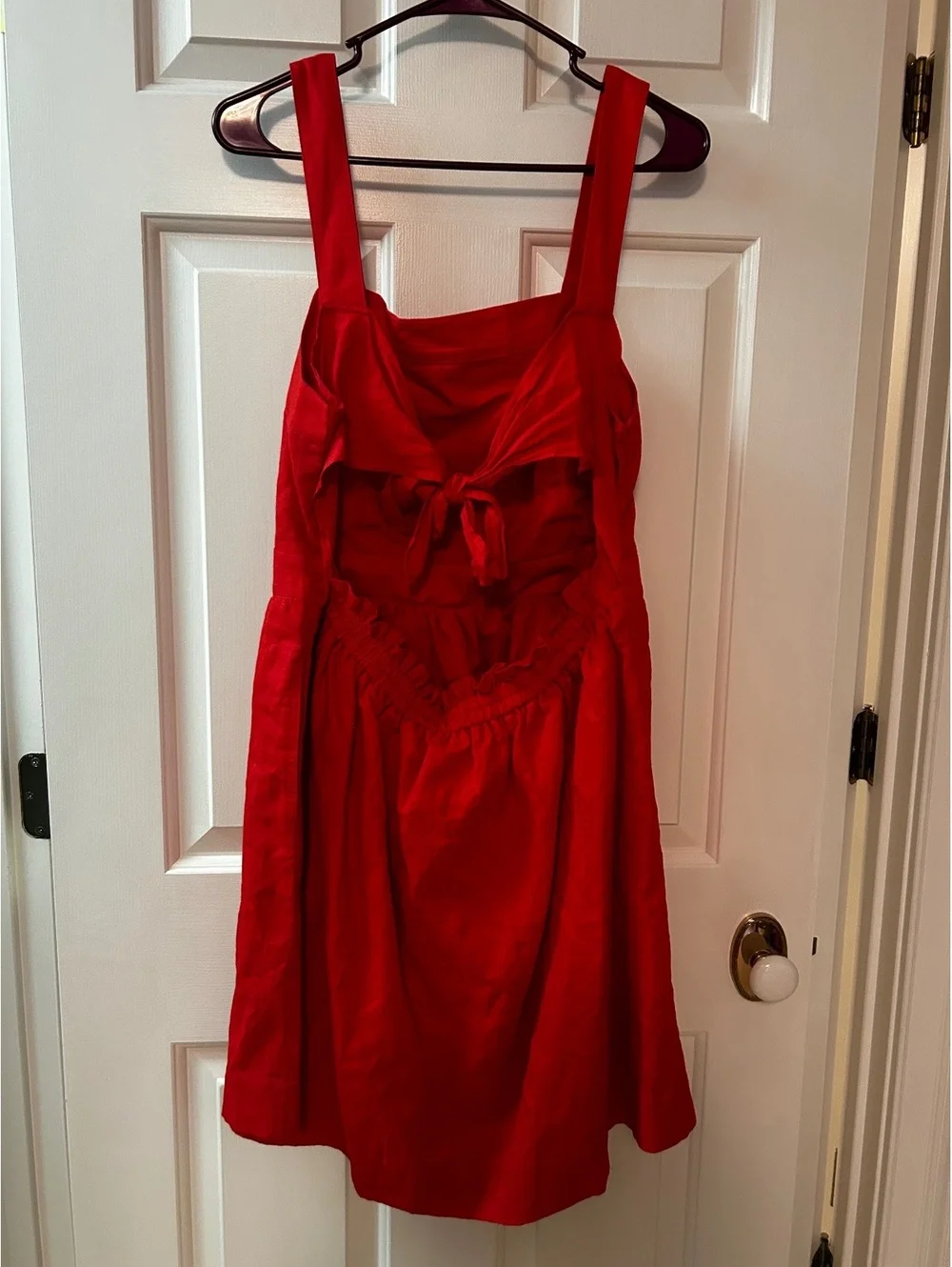 J.Crew Red Linen Cotton Blend Sleeveless Dress Size Large